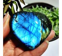 CHCWR Pierre bleue naturelle en cristal cœur palmier puissante énergie jeu méditation décoration maison AA11 167 g