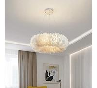 CHCWR Plume Nordique Nordique Lustre Moderne Plafond Pendentif luminaire 8 lumières 19,5 "de Large Chambre Fille Chambre Lustre éclaire