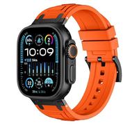 CHCWR Pour bande Ultra 2 49mm 45 mm 44 mm Strap en caoutchouc Series 10 9 8 7 6 5 4 3 2 1 SE avec connecteur métal