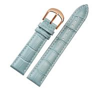 CHCWR Pour Brand Watch Bracelet Woman Watchbands Bands de montre en cuir authentique 10 12 14 16 18 20 Bands de montre multicolore 22 mm (couleur: argent rouge vif, taille: 16 mm)