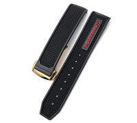 CHCWR pour Omega Speedmaster Watch Strap en acier inoxydable Déploiement Boucle 20 mm 21 mm 22 mm Silicone Watch Band (Couleur: Black Red Silver, Taille: 20 mm)