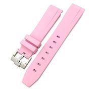 CHCWR Pour Submariner Hulk GMT Milgauss Yacht Master Deepsea Rubber Watchband 19 mm 20 mm 21 mm 22 mm Slicon (couleur: blanc noir, taille: 22 mm boucle en argent)