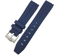 CHCWR Pour Submariner Hulk GMT Milgauss Yacht Master Deepsea Rubber Watchband 19 mm 20 mm 21 mm 22 mm Slicon (couleur: blanc noir, taille: 22 mm boucle en argent)