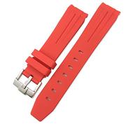 CHCWR Pour Submariner Hulk GMT Milgauss Yacht Master Deepsea Rubber Watchband 19 mm 20 mm 21 mm 22 mm Slicon (couleur: orange, taille: 20 mm boucle dorée)