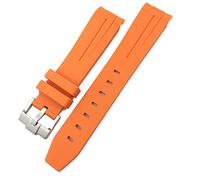 CHCWR Pour Submariner Hulk GMT Milgauss Yacht Master Deepsea Rubber Watchband 19 mm 20 mm 21 mm 22 mm Slicon (couleur: orange, taille: 20 mm boucle dorée)