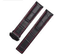 CHCWR pour un véritable bracelet en bande de montre en cuir 19 20 22 mm pour les bracelets pour hommes avec fermoir pliant (couleur: bleu sans fermoir, taille: 20 mm)