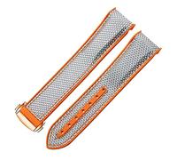 CHCWR Regarder Bracelet pour Omega 300 Seamaster 600 Planet Ocean Pliant Backle Silicone Nylon Sangle Accessoires de montre (Couleur: Black Orange, Taille: 22 mm)