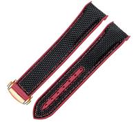 CHCWR Regarder Bracelet pour Omega 300 Seamaster 600 Planet Ocean Pliant Backle Silicone Nylon Sangle Accessoires de montre (Couleur: Black Orange, Taille: 22 mm)