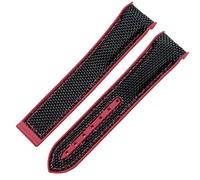 CHCWR Regarder Bracelet pour Omega 300 Seamaster 600 Planet Ocean Pliant Backle Silicone Nylon Sangle Accessoires de montre (Couleur: Black Orange, Taille: 22 mm)