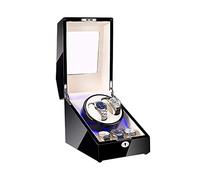 CHCWR Regarder la boîte en Enrouleur pour Les Montres automatiques avec LED Light Light Black Paint Paint Paint extérieur Motor Silencieux Fit Lady et Man Montres