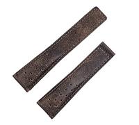 CHCWR Regardez les accessoires pour sangle monaco carrera bracelet bracelet de veau givré en cuir de qualité givrée 22 mm (couleur: marron, taille: avec boucle argentée)