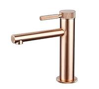 CHCWR Robinet de lavabo de Salle de Bain, Robinet de lavabo monotrou mitigeur Chaud-Froid Robinet d'évier en Chrome Poli robinetterie d'eau de vanité Robinet de Salle de Bain (Couleur : Or Rose