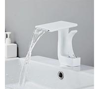 CHCWR Robinet de lavabo de Salle de Bain, Robinet de Salle de Bain en Laiton doré et Noir, mitigeur d'eau Froide et Chaude, Robinet d'évier monté sur Le Pont, Robinet Blanc et doré (Couleur : Noir