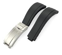 CHCWR Rubber Watchband 20mm 21 mm Fix pour Submariner GMT Daytona Oyster Perpetual Yacht Master Slide Lock Backle Silicone Slicone (Couleur: Blanc, taille: 20 mm)
