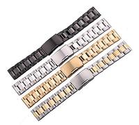 CHCWR Sangle de montre 18 20 22 22 mm Bandon de montre Bracelet en acier inoxydable solide Bracelet en argent en or noir Bandons de montre de montres