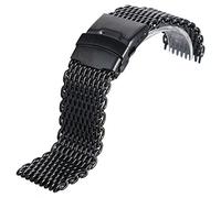 CHCWR Sangle de montre noire en acier inoxydable Mesh Watch Watch 18 mm 20 mm 22 mm 24 mm bracelet Bracelet Remplacement Watch Band