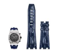 CHCWR Sangle en cuir importée de 28 mm pour AP pour Audemars Piguet 42 mm pour les accessoires de bande de montre Royal Oak Offshore Pin Boucle 15710/15703 (Couleur: Brans noire, taille: sans boucle)