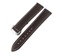 CHCWR Satchband 20 mm 22 mm 18 mm 19 mm 21 mm Ajustement pour seamaster AT150 Diver 300 de Ville Cowhide Alligator Watch Sangle/Bleu / 19 mm