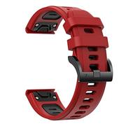 CHCWR Silicone Watch Band pour Fenix 7 7X 7S 6 6PRO 5 5PLUS FORERUNNER 935 945 INSTINCT S60 STRAP BRACELET 22 mm à version rapide (couleur: rouge noir, taille: 22 mm Fenix 5 5Plus)