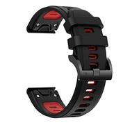 CHCWR Silicone Watch Band pour Fenix 7 7X 7S 6 6PRO 5 5PLUS FORERUNNER 935 945 INSTINCT S60 STRAP BRACELET 22 mm à version rapide (couleur: rouge noir, taille: 22 mm Fenix 5 5Plus)