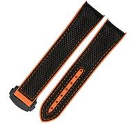 CHCWR Slicon de montre en caoutchouc en nylon pour Omega Seahorse 300 Quarter Orange Ocean Universe 600 Black Grey 20mm 22 mm Watch Band (Couleur: rouge noir, taille: 20 mm)