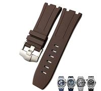 CHCWR Soft FKM Fluoro Rubber Watchband 28 mm pour STRAP AP Audemars Piguet Royal Oak Offshore Diving Sports Watch Band (Couleur: Blanc, taille: 28x24 mm)