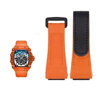 CHCWR STRAPE DE CUIR VOLIQUE, adaptée à Richard Mille Mille Nylon Sangle, hommes RM50 / 53 Tournevis, tête de vis quatre étoiles ou cinq étoiles, 25 mm (couleur: noir gris, taille: 25 mm)