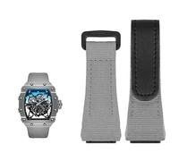 CHCWR STRAPE DE CUIR VOLIQUE, adaptée à Richard Mille Mille Nylon Sangle, hommes RM50 / 53 Tournevis, tête de vis quatre étoiles ou cinq étoiles, 25 mm (couleur: noir gris, taille: 25 mm)