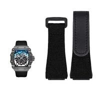 CHCWR STRAPE DE CUIR VOLIQUE, adaptée à Richard Mille Mille Nylon Sangle, hommes RM50 / 53 Tournevis, tête de vis quatre étoiles ou cinq étoiles, 25 mm (couleur: noir gris, taille: 25 mm)
