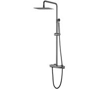CHCWR Système de Douche, 10 "Down Robinet Set Wall Murd Shower Combo Set Grey Rain Mixer Rabo Ensemble avec Baignoire en Cascade, Pomme de Douche de Pluie, Douche à Main