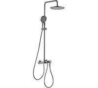 CHCWR Système de Douche Fauce de Douche thermostatique Ensemble de Douche Murale Bouche montée en Douche de 12 Pouces psean à Baignoire, Pomme de Douche à Main, pulvérisateur de Bidet, Noir, Noir