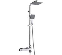 CHCWR Système de Douche thermostatique Chrome Brass Shower Robinet Set Mur Mur Mound Anticd Scald Shower Combo Ensemble avec Une Piste de Douche de 20 cm Précipitant et Une Douche à Main
