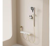 CHCWR Système de Douche thermostatique en Laiton Fau Basse de robinets de Barre Ensemble avec 3 Fonctions de robinets de Baignoire et de Baignoire de Baignoire