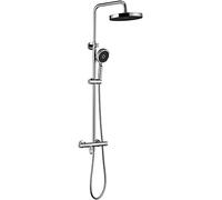 CHCWR Système de Douche thermostatique Ensemble Robinet de Douche Mural avec Une Pomme de Douche de Douche 10 "Soirée de Douche Salle de Douche avec Remplissage de Bain et Douche à Main, Chrome,
