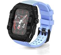 CHCWR Ultra 49 mm Bracelet de montre en caoutchouc fluor + coffret d'observation de carbone Kit de modification en fibre de carbone pour 8 7 6 5 4 SE 45 mm 44 mm, 49MM