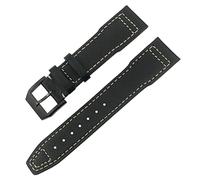 CHCWR Véritable bande de montre en cuir 20/21/22 mm pour IWC Mark XVIII Le Petit Prince Pilot's Watch IW3777 IW3270 Brown Cowhide Strap (couleur: noir noir, taille: 22 mm)