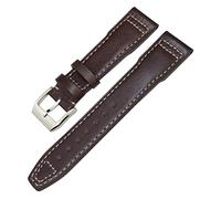 CHCWR Véritable bande de montre en cuir pour IWC Mark XVIII Le Petit Prince Pilot's Watch 20mm 21 mm 22 mm Sobrage de cuve (couleur: argent blanc brun, taille: 20 mm)