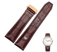 CHCWR Véritable bande de montre en cuir pour Maurice Lacroix Watchs Strap Brun noir 20 mm 22 mm avec bracelet de boucle pliant (couleur: fermoir en or marron, taille: 22 mm)