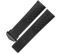 CHCWR Véritable bande de montre en cuir pour sangle de montre avec boucle pliante 20 mm 22 mm Gris Brun Brun Leathr Bandr (couleur: noir noir, taille: 24 mm)