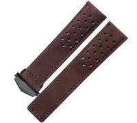 CHCWR Véritable bande de montre en cuir pour sangle de montre avec boucle pliante 20 mm 22 mm Gris Brun Brun Leathr Bandr (couleur: noir noir, taille: 24 mm)