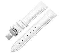 CHCWR Véritable bande de montre en cuir pour tissot T035 bracelet à extrémité courbe pour femmes bracelet de 18 mm (couleur: blanc, taille: 18 mm)