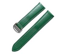 CHCWR Watch Band for Tank Solo Mens Men Lady Match STRAP WORD STRAP GOLINE CUIR SOft Watch Bracelet Bracelet 20mm 22 mm 23 mm (Couleur: Green-Silver, Taille: 23 mm)
