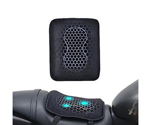 CHCYCLE Coussin de siège en gel moto,coussin de siège disponible les passagers avant/arrière,structure en nid d'abeille,respirant,antidérapant,absorption des chocs,adapté une Noir Taille Unique