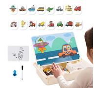 Chdnhe Boîte De Puzzle Magnétique | Puzzle d'image À Associer pour Tout-Petits,Activités Créatives pour Voyage avec Coffret de Transport pour Garçons Filles Crèche Maternelle