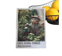 Chdnhe Calendrier Chats 2026 | Planificateur Mural Mensuel avec Thème Animal | 2026 Planificateur Mensuel avec Illustrations Mignonnes de Chats pour Planifier les Rencontres entre Amis et la