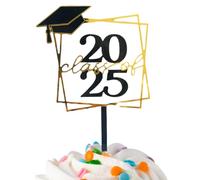 Chdnhe Décorations Pour Cupcakes Promotion 2025,Piques Pour Cupcakes Graduation Noir Et Or - Props En Acrylique Décoratifs Pour Table Maison École