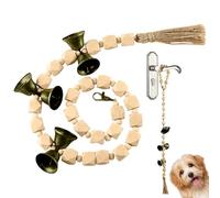 Chdnhe Sonnette de Porte pour Chien pour l'Apprentissage de la Propreté - Alarme De Dressage À La Pipi - Sonnette De Porte À Perles en Bois avec Montage Ajustable Destinée Aux Chiens,pour Toilettes