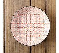 CHDWEY Assiettes en céramique Impression couleur Assiette à steak sous glaçure pour hôtel restaurant 20,3 cm Marque de couleur (rose)