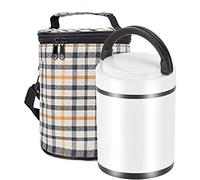 CHDWEY Boîtes à bento Bouteille à lunch portable en acier inoxydable, boîte à lunch thermique avec des truelles avec sac isolé, pot isotherme hermétique pour nourriture, solution de dîner de style