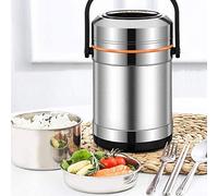 CHDWEY Boîtes à bento conteneur alimentaire isolé en acier inoxydable avec poignée, chaudière thermique sous vide, Double Walled Lunch Box for School Voyage camping randonnée, Bento-Styled Lunch